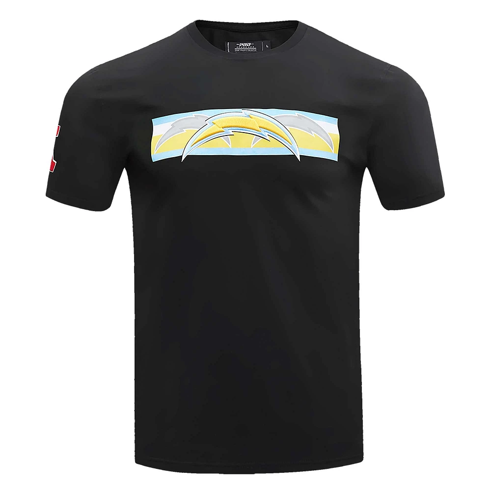 Men's Pro Standard Black Los Angeles Chargers Retro Striper T-Shirt