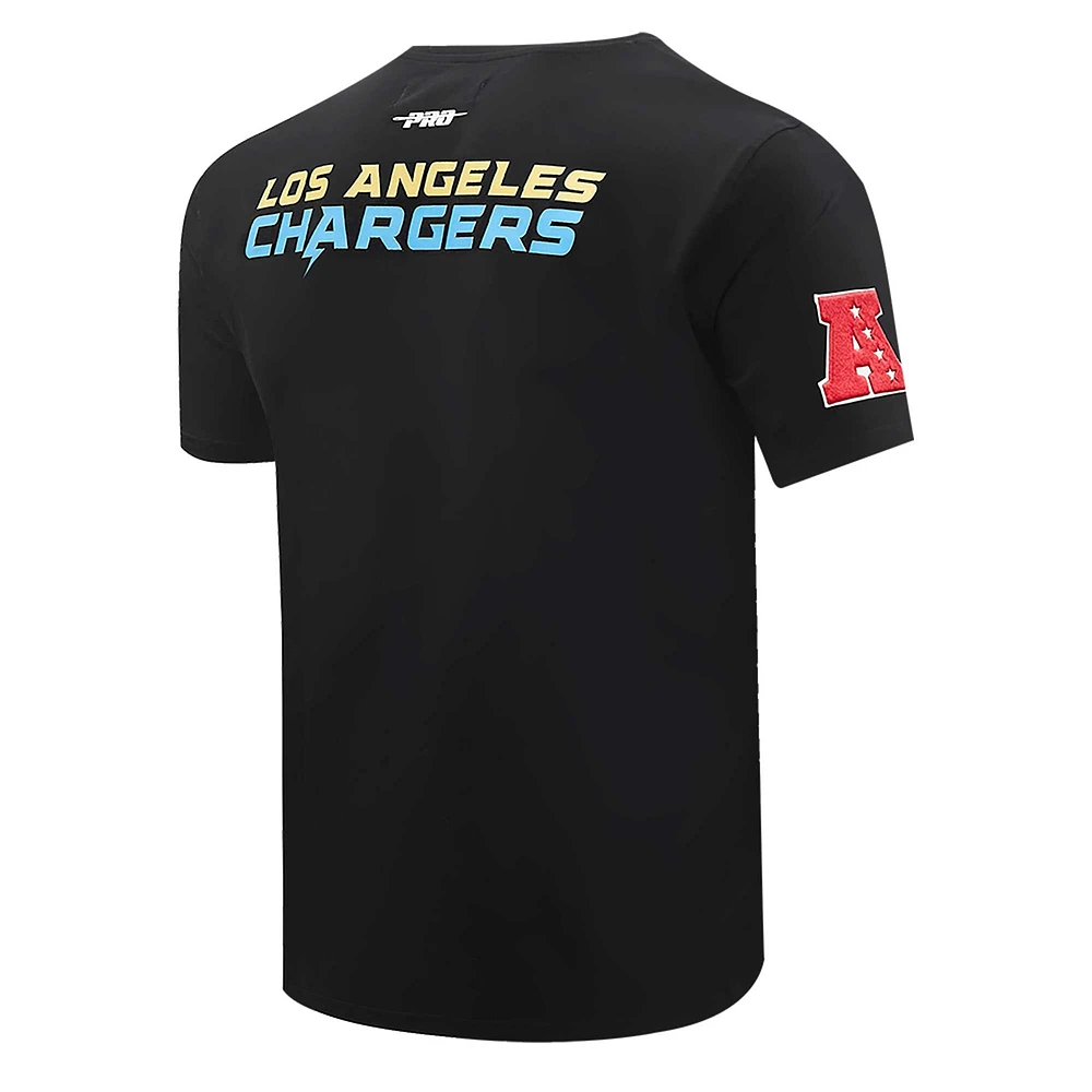 T-shirt rétro Striper Pro Standard noir des Chargers de Los Angeles pour hommes