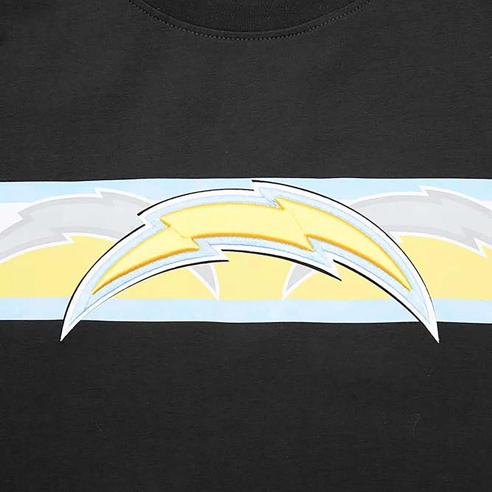 Men's Pro Standard Black Los Angeles Chargers Retro Striper T-Shirt