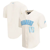 Maillot de baseball boutonné triple ton sur pour homme Pro Standard Justin Herbert crème Los Angeles Chargers nom et numéro