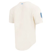 Men's Pro Standard Justin Herbert Cream Los Angeles Chargers Name & Number Triple Tonal Button-Up Baseball Jersey