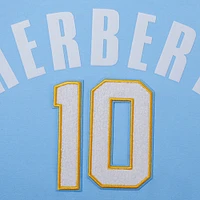 Men's Pro Standard Justin Herbert Powder Blue Los Angeles Chargers Player Name & Number Hoodie T-Shirt