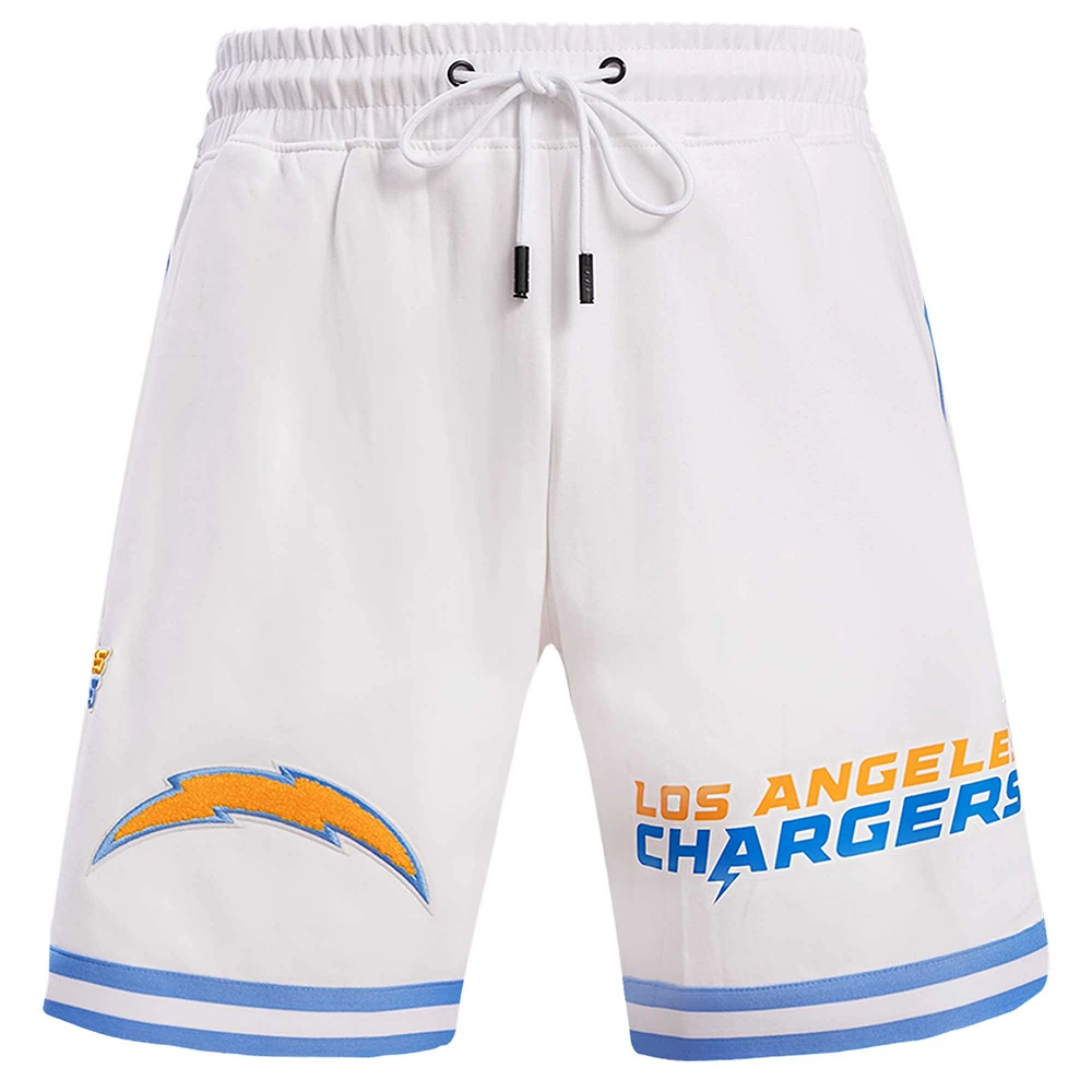 Short classique en chenille Pro Standard blanc des Chargers de Los Angeles pour hommes