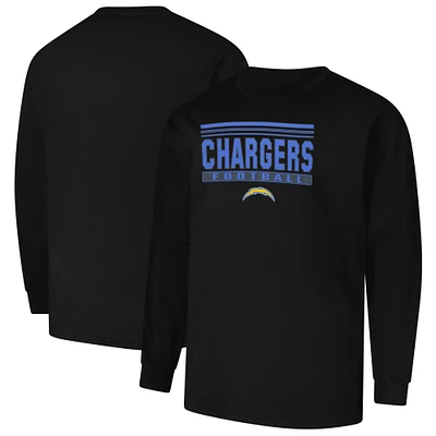 T-shirt à manches longues pour homme avec profil noir Los Angeles Chargers Big & Tall Pop