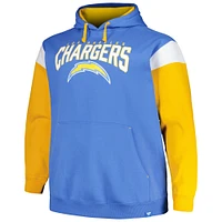 Men's Profile Powder Blue Los Angeles Chargers Big & Tall Trench Battle Pullover Hoodie