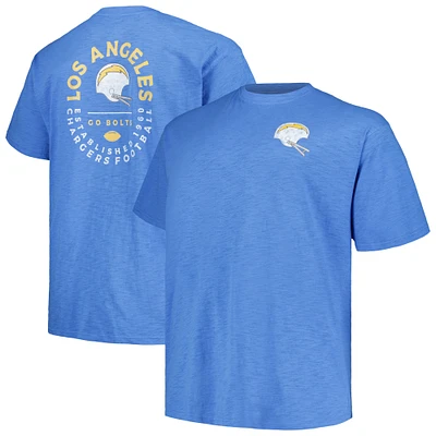 Men's Profile Powder Blue Los Angeles Chargers Big & Tall Two-Hit Throwback T-Shirt