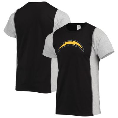 Men's Refried Apparel Black/Heathered Gray Los Angeles Chargers Sustainable Split T-Shirt