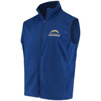 Men's Royal Los Angeles Chargers Houston Fleece Full-Zip Vest