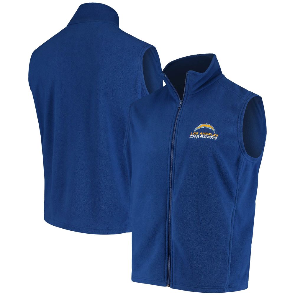 Men's Royal Los Angeles Chargers Houston Fleece Full-Zip Vest