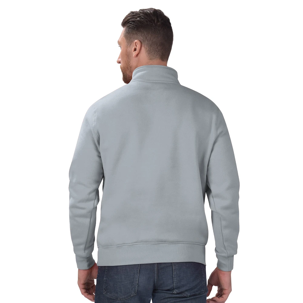 Men's Starter Gray Los Angeles Chargers Classic Quarter-Zip Pullover Sweatshirt