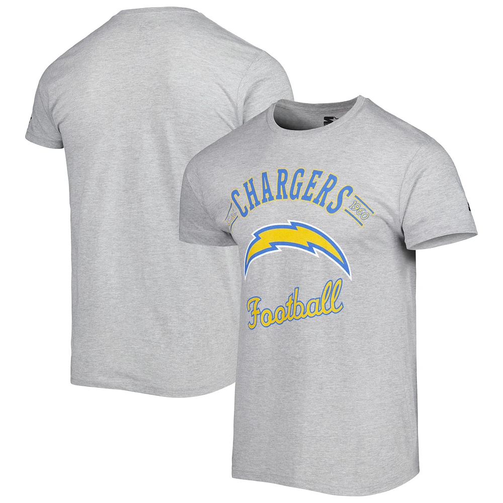 T-shirt Starter Los Angeles Chargers Prime Time gris chiné pour homme