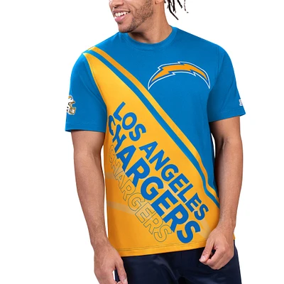 Men's Starter Powder Blue/Gold Los Angeles Chargers Finish Line Extreme Graphic T-Shirt