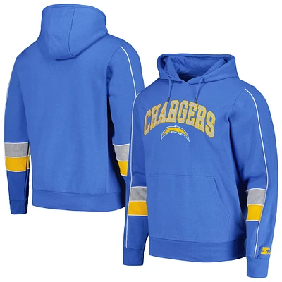 Men's Starter Powder Blue Los Angeles Chargers Captain Pullover Hoodie