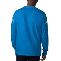 Men's Starter Powder Blue Los Angeles Chargers Clutch Hit Long Sleeve T-Shirt