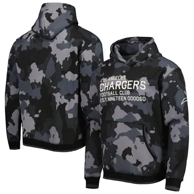 Sweat à capuche The Wild Collective Los Angeles Chargers Camo noir pour homme