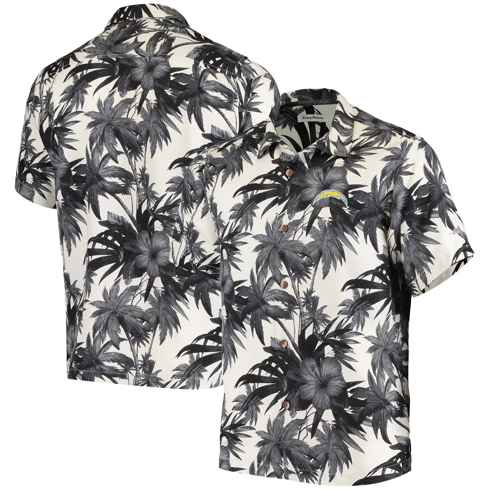 Tommy Bahama Black Los Angeles Chargers Sport Azule Oasis Camp Button-up  Shirt for Men