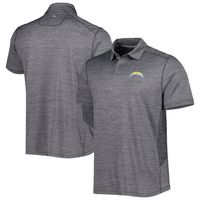 Men's Tommy Bahama Charcoal Los Angeles Chargers Delray Frond IslandZone Polo