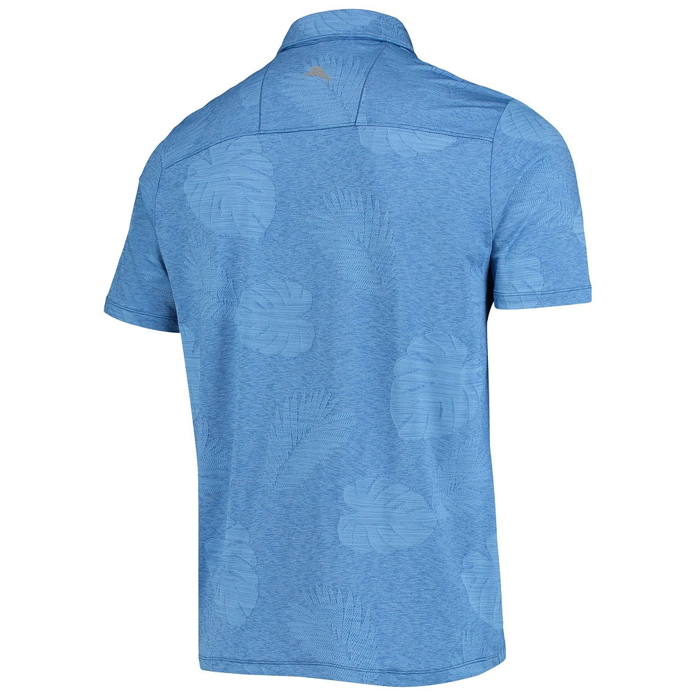 Men's Tommy Bahama Powder Blue Los Angeles Chargers Palm Coast Delray Frond Allover IslandZone Polo