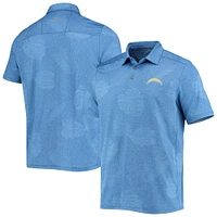 Polo pour homme Tommy Bahama Powder Blue Los Angeles Chargers Palm Coast Delray Frond Allover IslandZone