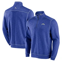 Men's Tommy Bahama Royal Los Angeles Chargers Tobago Bay Tri-Blend Half-Zip Sweatshirt