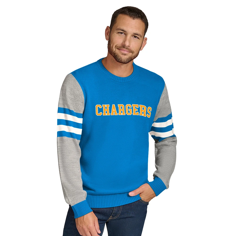 Sweat-shirt ras du cou en acrylique bleu poudre/gris chiné Tommy Hilfiger pour homme Los Angeles Chargers