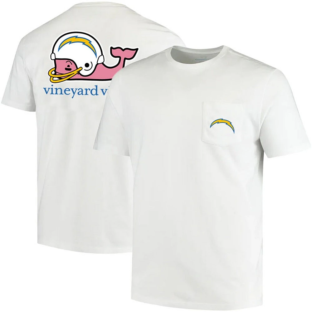 T-shirt blanc pour homme Los Angeles Chargers Team Whale Helmet de Vineyard Vines