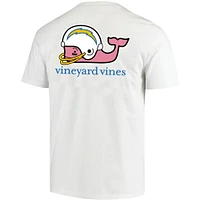 Men's Vineyard Vines White Los Angeles Chargers Team Whale Helmet T-Shirt