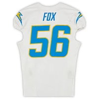 Maillot Nike blanc n°56 de Morgan Fox des Los Angeles Chargers utilisé lors du match contre les New England Patriots le 28 décembre 2024