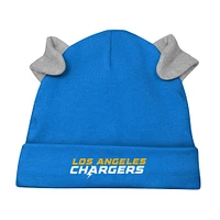 Ensemble 3 pièces avec body à manches longues, pantalon et bonnet en tricot revers Little Champ pour nouveau-nés nourrissons des Chargers de Los Angeles