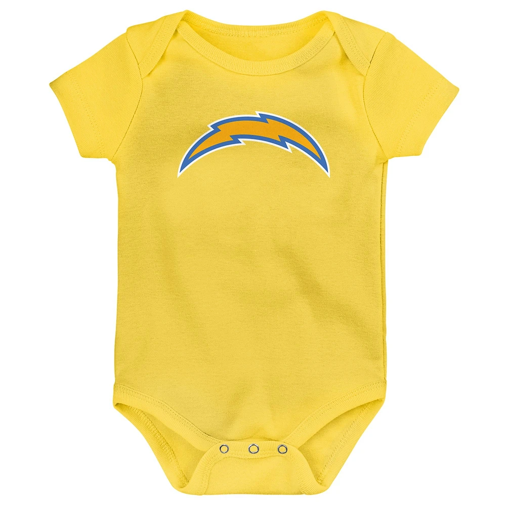 Newborn & Infant Los Angeles Chargers Team Starter 3-Pack Bodysuit Set