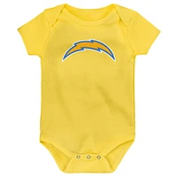 Newborn & Infant Los Angeles Chargers Team Starter 3-Pack Bodysuit Set