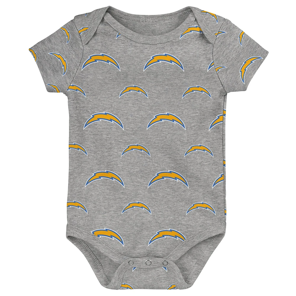 Newborn & Infant Los Angeles Chargers Team Starter 3-Pack Bodysuit Set