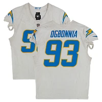 Otito Ogbonnia Los Angeles Chargers Game-Used #93 White Nike Jersey vs. Atlanta Falcons on December 1, 2024