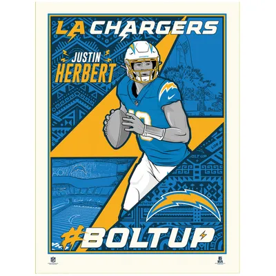 Lids Justin Herbert Los Angeles Chargers Phenom Gallery 18'' x 24'' Deluxe  Framed Serigraph Print