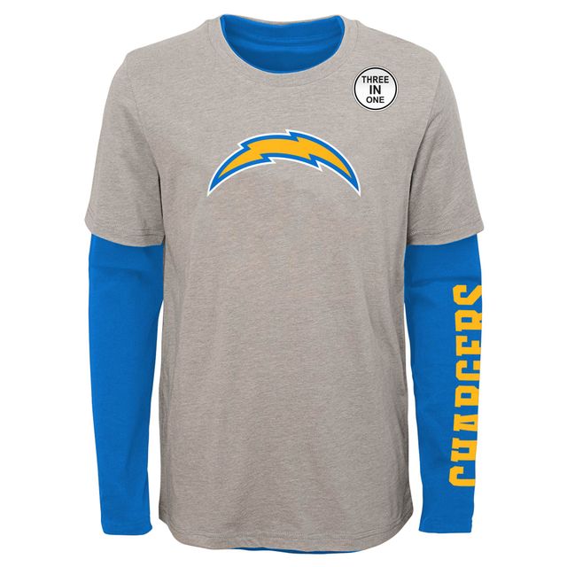 Outerstuff Preschool Heathered Gray/Powder Blue Los Angeles Chargers Game Day T-Shirt Combo Set