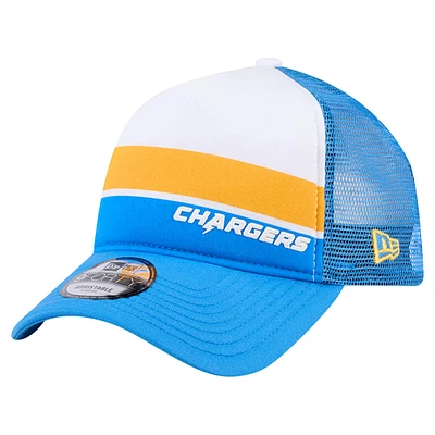 Preschool New Era Powder Blue Los Angeles Chargers Sport Night Color Block 9FORTY A-Frame Trucker Adjustable Hat