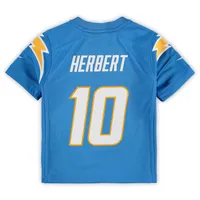 Maillot de match des Chargers Los Angeles Nike Justin Herbert pour enfants d'âge préscolaire, bleu poudre