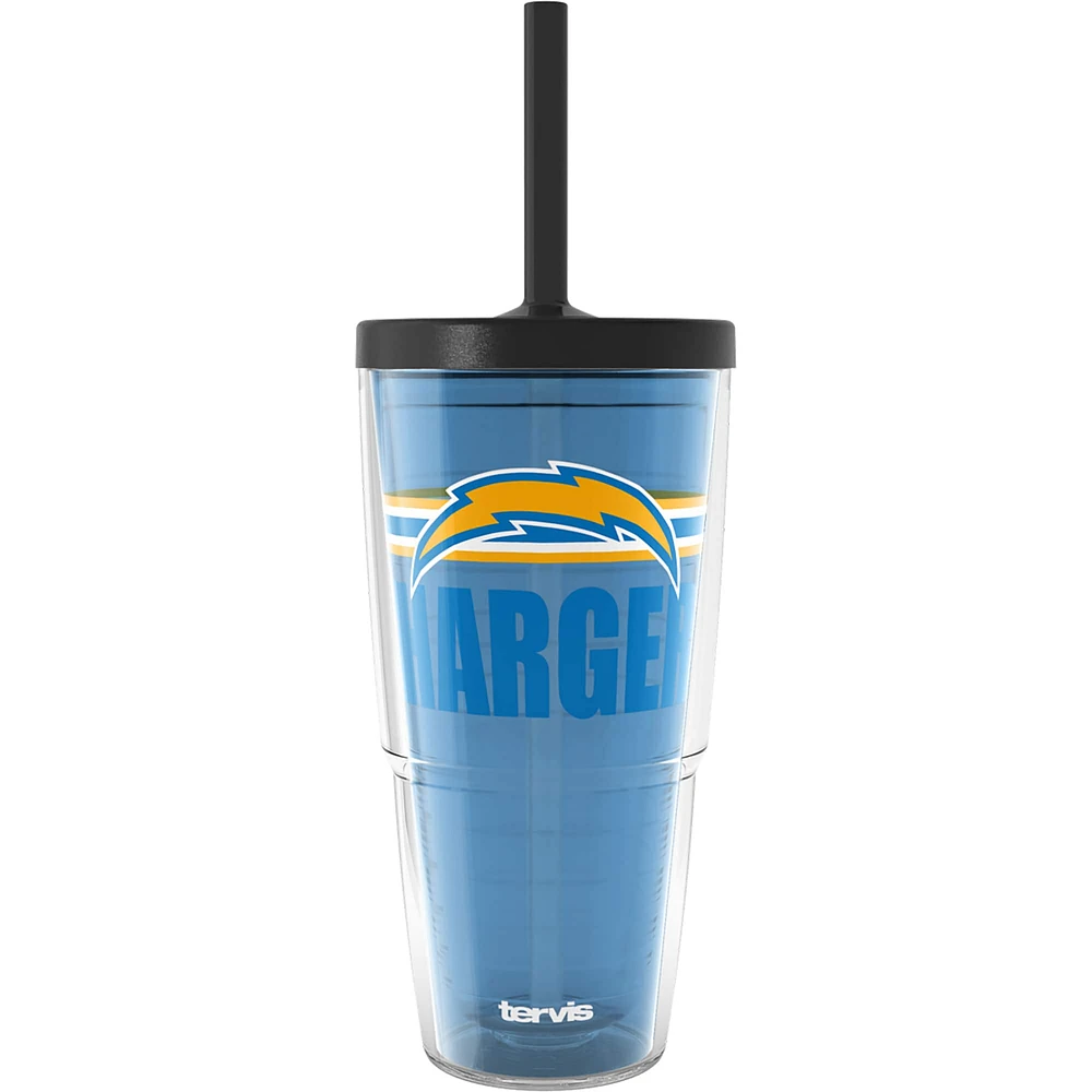 Gobelet classique Tervis Los Angeles Chargers de 24 oz avec couvercle à paille Go the Distance