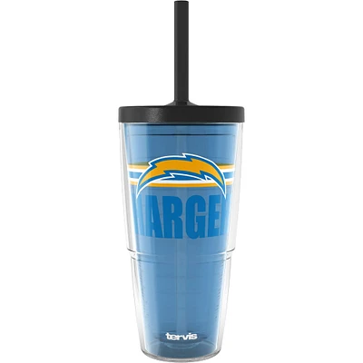 Gobelet classique Tervis Los Angeles Chargers de 24 oz avec couvercle à paille Go the Distance