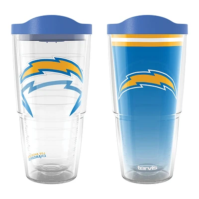 Tervis Los Angeles Chargers 24oz NFL 2 PACK Véritable et Forever Fan