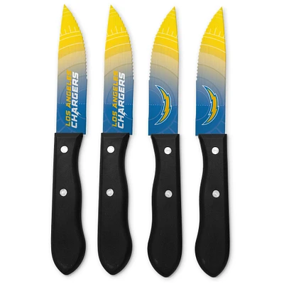 The Sports Vault Los Angeles Chargers - Ensemble de 4 couteaux à steak