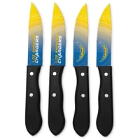The Sports Vault Los Angeles Chargers - Ensemble de 4 couteaux à steak