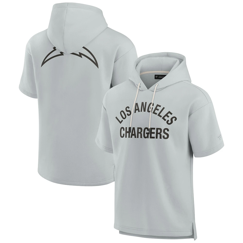 Sweat à capuche unisexe Fanatics gris Los Angeles Chargers Elements en polaire super doux manches courtes