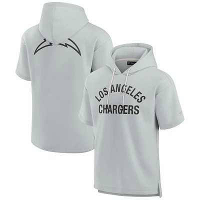 Unisex Fanatics Gray Los Angeles Chargers Elements Super Soft Fleece Short Sleeve Pullover Hoodie