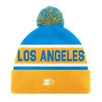 Bonnet en tricot à revers unisexe Starter Gold Los Angeles Chargers avec pompon