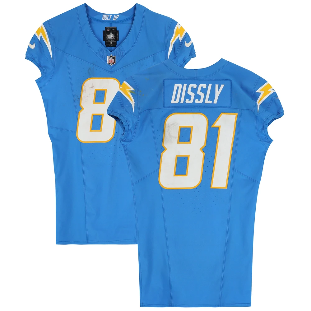 Will Dissly Los Angeles Chargers Chargers Game-Used #81 Powder Blue Nike Jersey vs. Kansas City Chiefs on September 29, 2024
