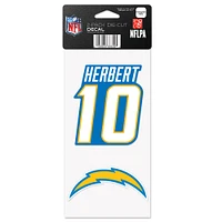 WinCraft Justin Herbert Los Angeles Chargers Perfect Cut 2-Pack Player - Decal Set