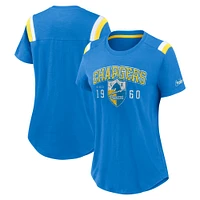 Women's Nike  Heather Blue Los Angeles Chargers Historic Slub Fashion T-Shirt