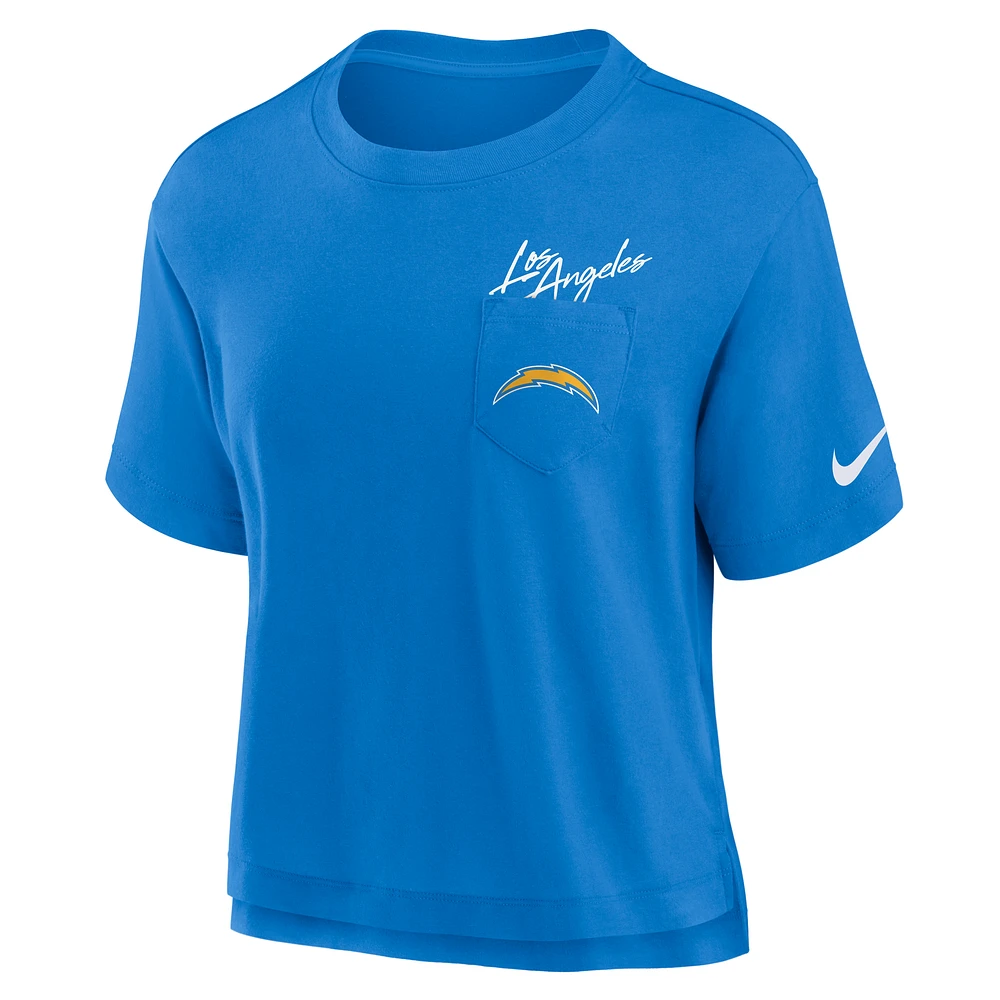 Women's Nike  Powder Blue Los Angeles Chargers Performance Pocket T-Shirt