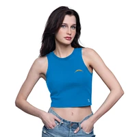 Débardeur court Starter Powder Blue Los Angeles Chargers Show Up pour femme